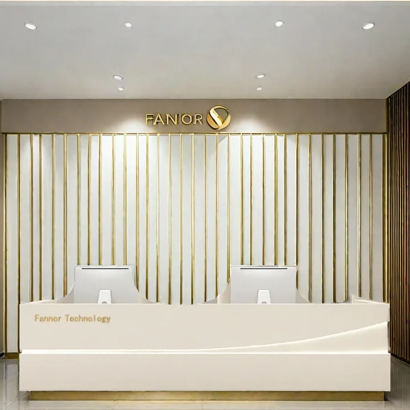 Front Desk Reception Counter Clothes Luxury Receiption Office Secretary Furniture Theke Rezeption Institute Center Professional