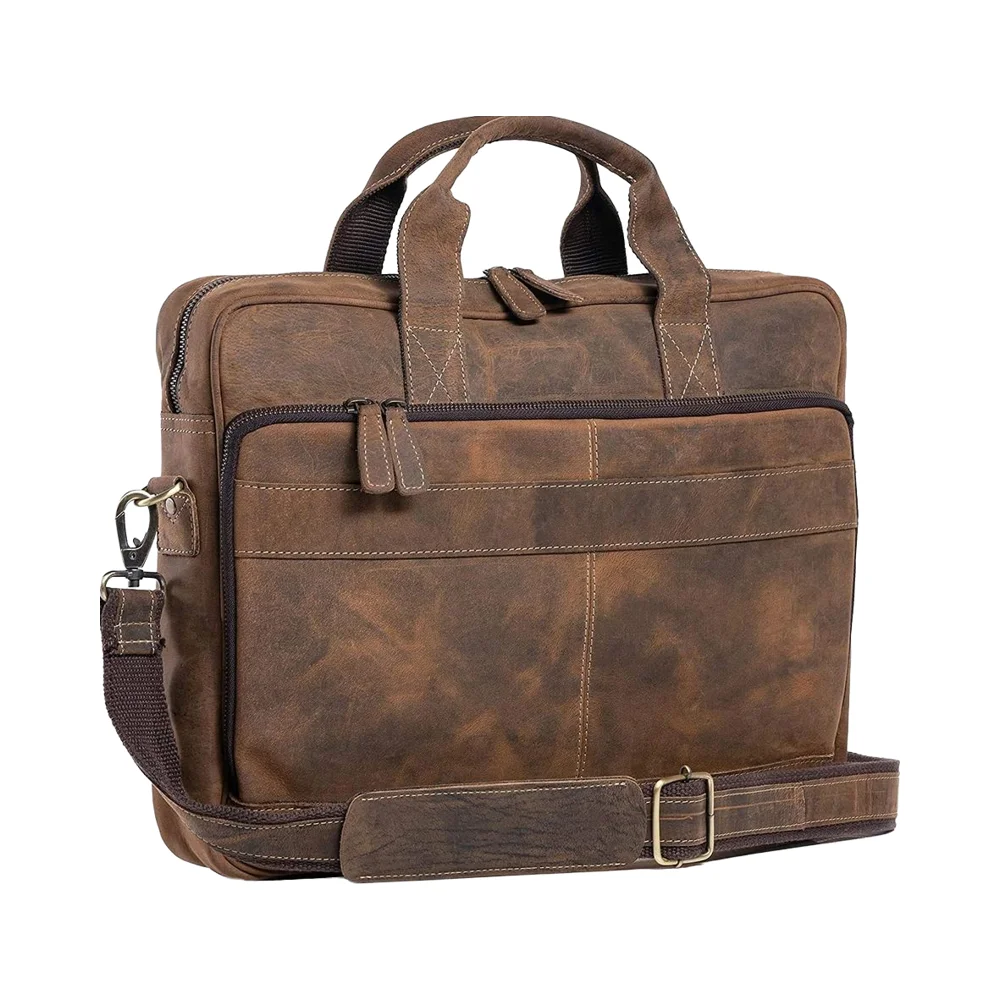 

Офисный портфель-ранец, мягкая сумка, 18-дюймовая водонепроницаемая сумка для ноутбука и компьютера из натуральной кожи для унисекс