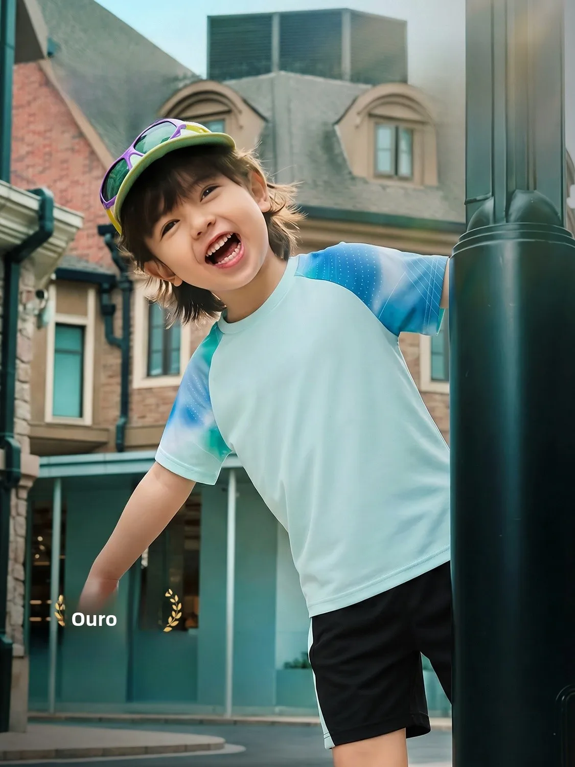 boys'-sportswear-set-quick-dry-breathable-short-sleeve-shorts-fashionable-summer-outfit-for-kids-ages-3-14-polyester-fiber