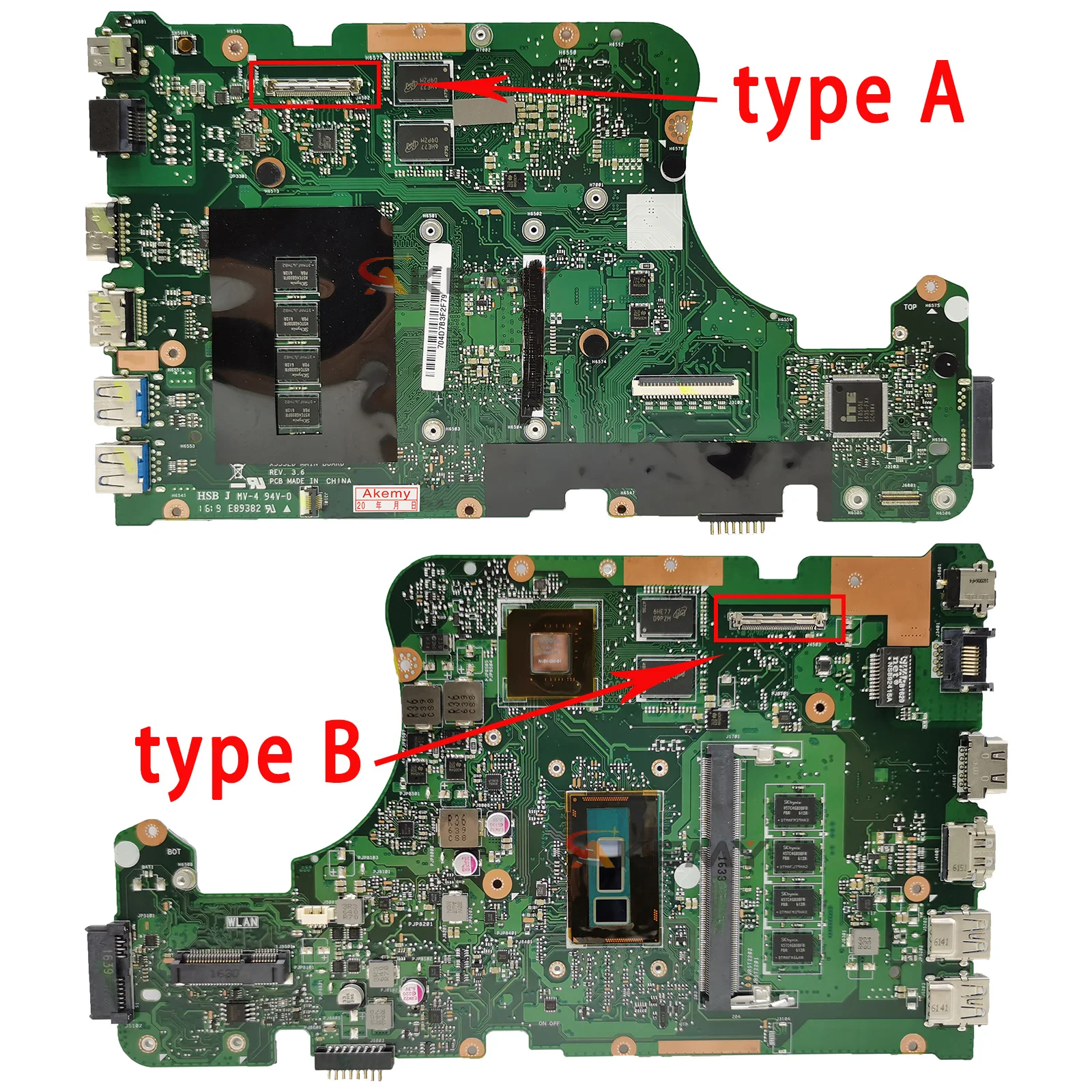 Carte mère d'ordinateur portable pour ASUS, carte mère, i3, i5, i7, X555L, A555L, K555L, F555L, X555LD, X555LP, X555LB, X555LN, X555LI, X5551905, X555LJ, X555LDB