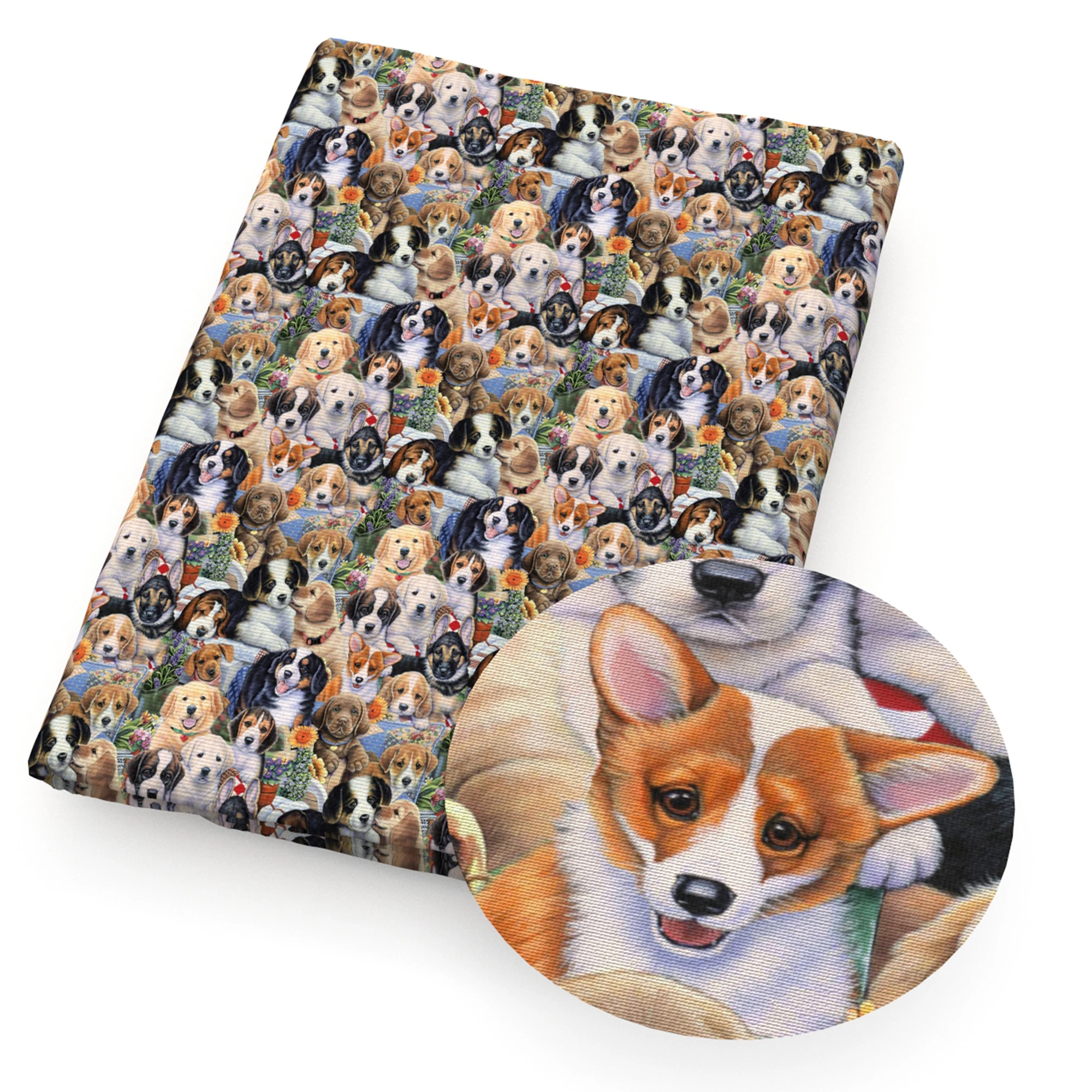 50*145cm Dog Polyester Cotton/Pure Cotton/Stretch Fabric Sewing Quilting Fabrics for Patchwork Needlework Cloth Curtain