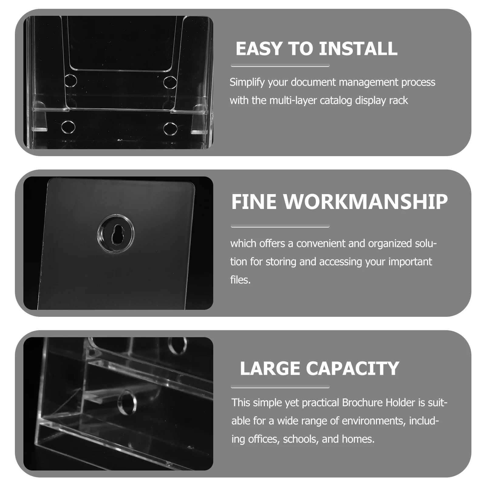 

Files Rack Desk Magazine Holder Wall Mount Shelf Stand Magazines Display Stands Clear Racks for Desktop Organizer Brochure