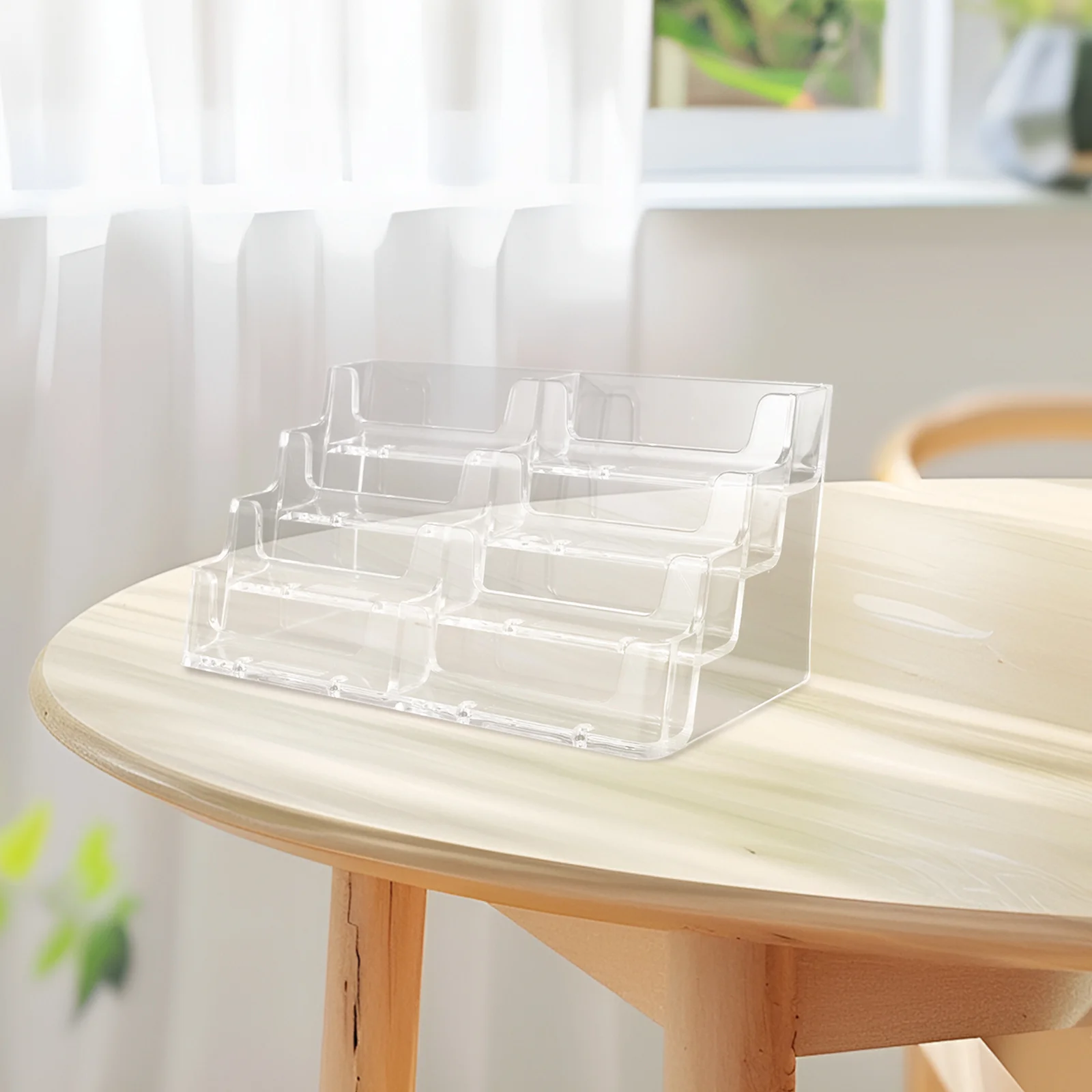 

Multi-Layer Acrylic Business Card Holder Transparent Display Stand Desk Organizer Office Storage Rack Case Business Card Stand