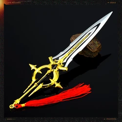 King of Glory Game Peripheral Weapon 22cm Character Kai Silver White Aria Zinc Alloy Weapon Model Ornaments Collection Gift Toys