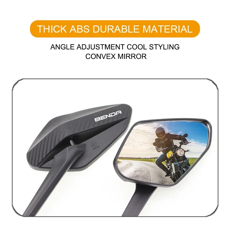 Universal Shockproof Motorcycle Rearview Mirror Convex Anti-Glare For BENDA Chinchilla 300 450 Rock300 LFS700 LFC700 2024