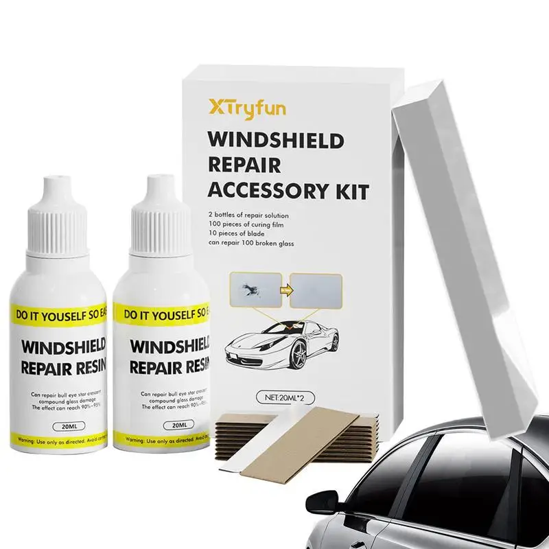 New Car Windshield Crack Repair Kit With Glass Repair Liquid Efficient Nanofluidic Windshield Cracks Repair Supplies Automotive