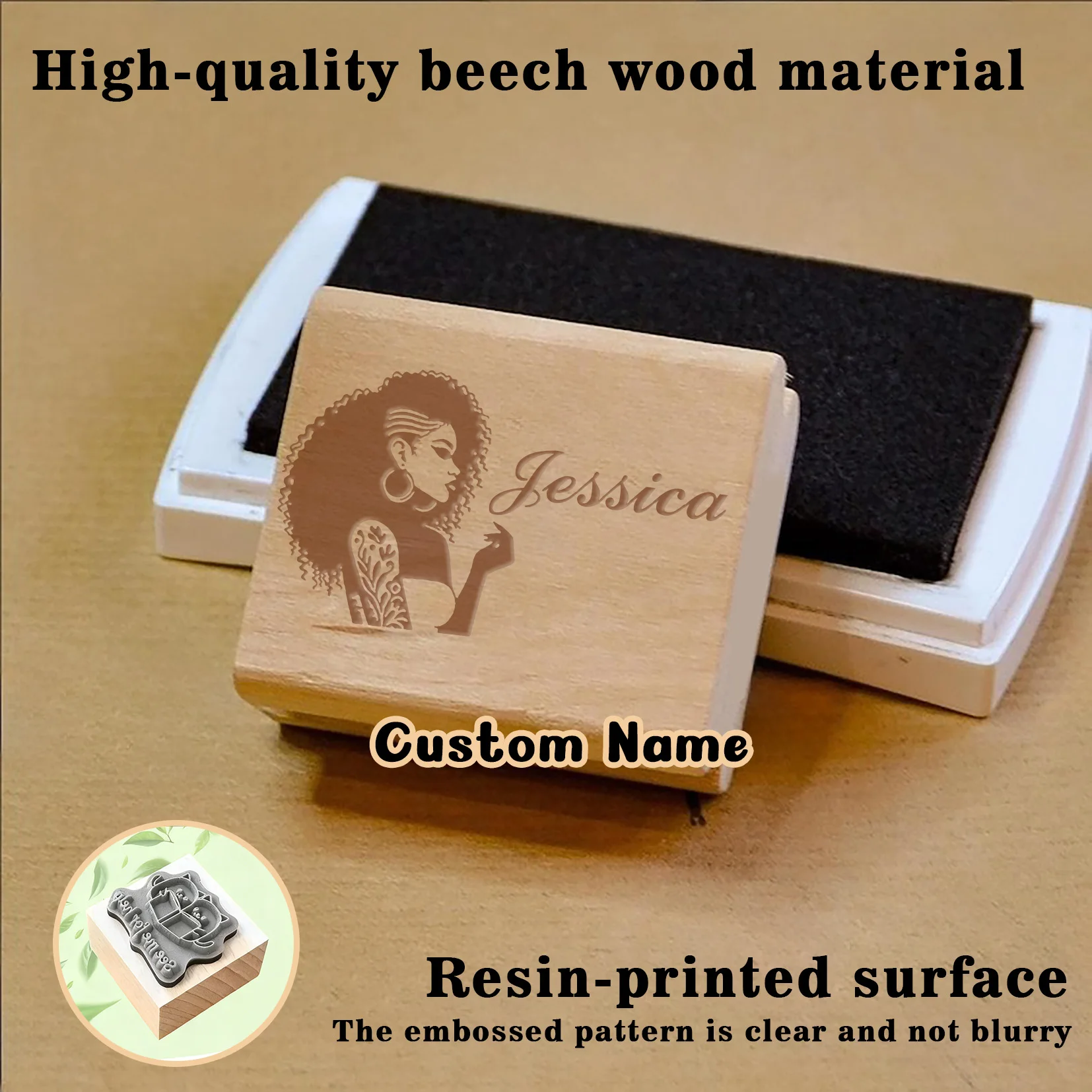 1PC Excellent Personalized Name Wooden Seal Office Supplies, Seal Supplies Personalized Name Wooden Seal ldeal for Labeling and
