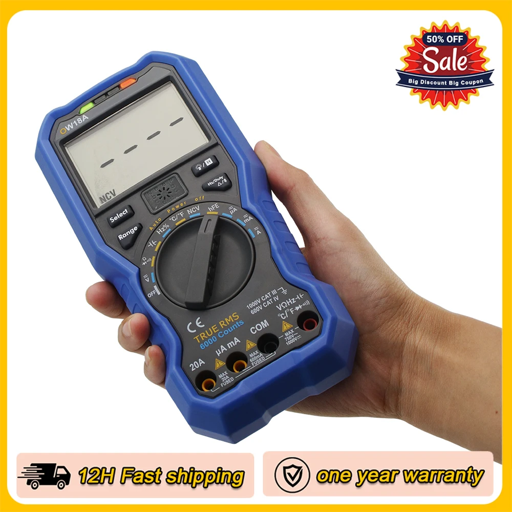 

OWON OW18A OW18 Multimeters Digital 3 5/6 Smart Digital Multimeter Digital Supported True RMS Test NCV Noncontact Voltage Sense