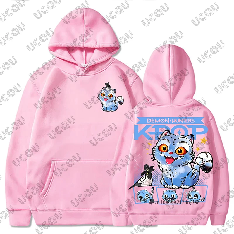 KPop شيطان الصيادين هنتركس النمر القط طباعة هوديي للنساء الرجال الخريف الشتاء Harajuku البلوز البلوز بلوزات المتضخم عادية #4