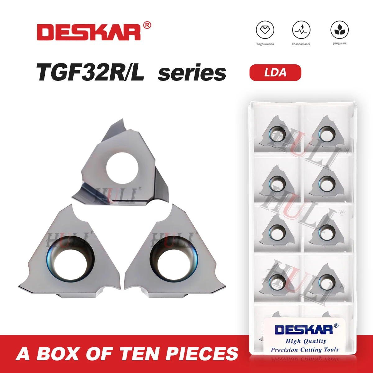 

DESKAR 100% Original TGF32R TGF32L Vertical Series TGF32R TGF32L 040-125 LDA CNC Lathe Turning Tools Hard alloy Grooving Inserts