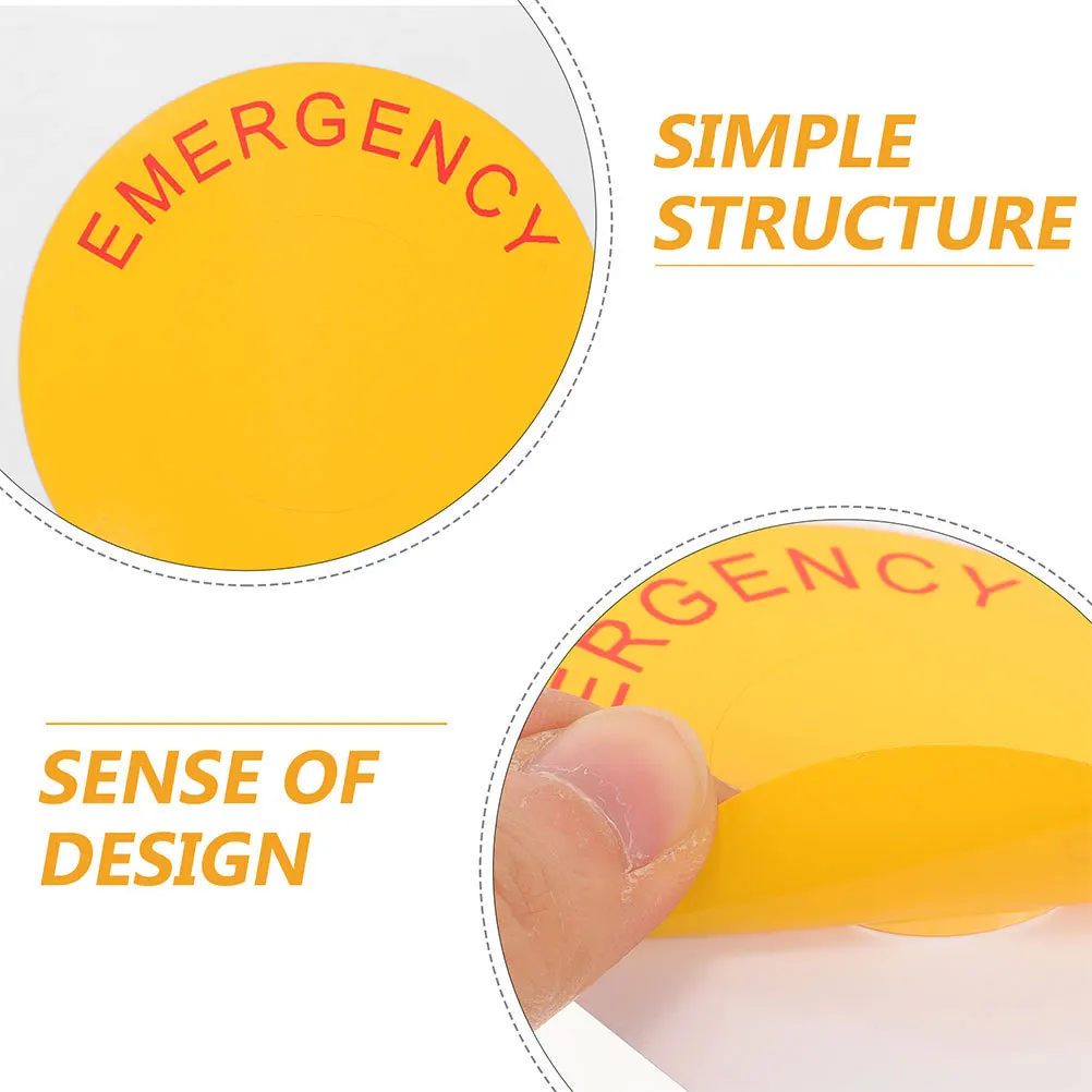 4pcs Emergency Stop Decals Safety Warning Sign For Machinery Equipment Indicator Sticker Industrial Use Traffic Safety