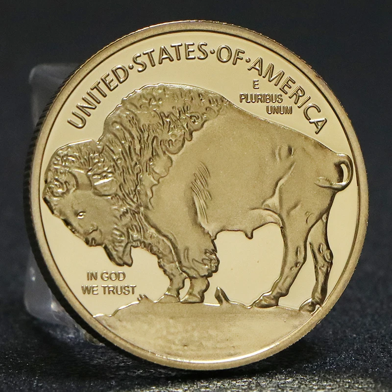 2020 No Copy US Buffalo 32mm*3mm Gold Plated Coin Souvenirs Collectibles Art Creative Home Decorations