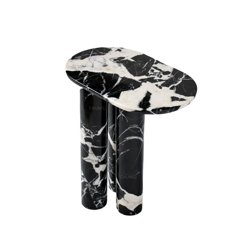 Modern luxury hotel living room furniture limestone coffee table living room natural marble side table