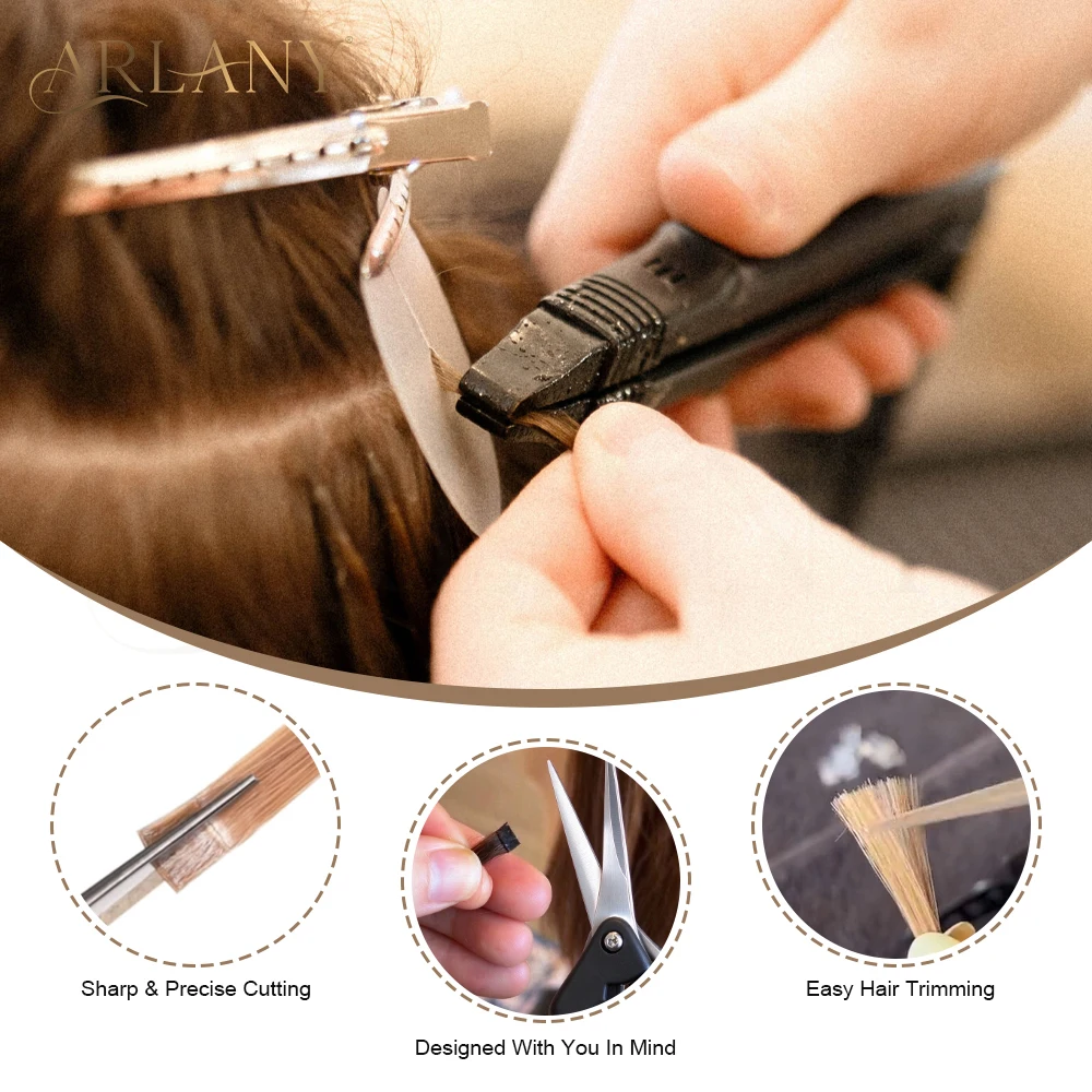 ARLANY Keratin Bonding Cutter Pliers Hair Extension Pliers with Straight Stainless Steel Hand Pruner Pruning Shear Blades