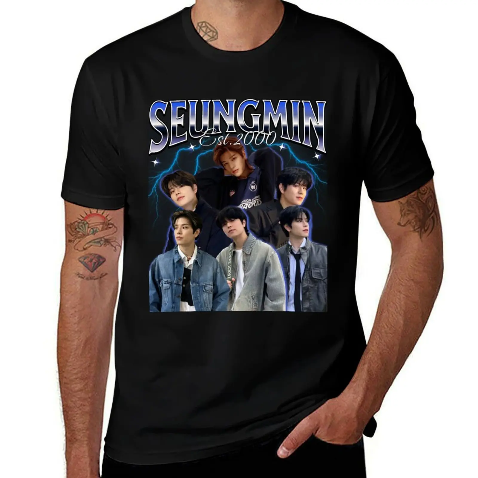 

Seungmin 90s T-Shirt Big and Tall Basic Tee Shirt