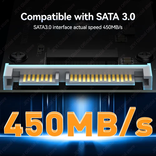 Imagen 2 del producto Tarjeta magnética adaptadora JEYI M.2 NGFF a SATA 3.0 - Transferencia de alta velocidad de 6 Gbps para SSD 2230/42/60/80 compatible con capacidad de 2 TB