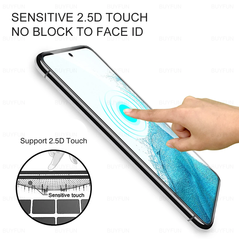 휴대폰 낙하 방지 렌즈 보호 필름, 삼성 S22 S23 HD 강화 유리 필름, 6in 1