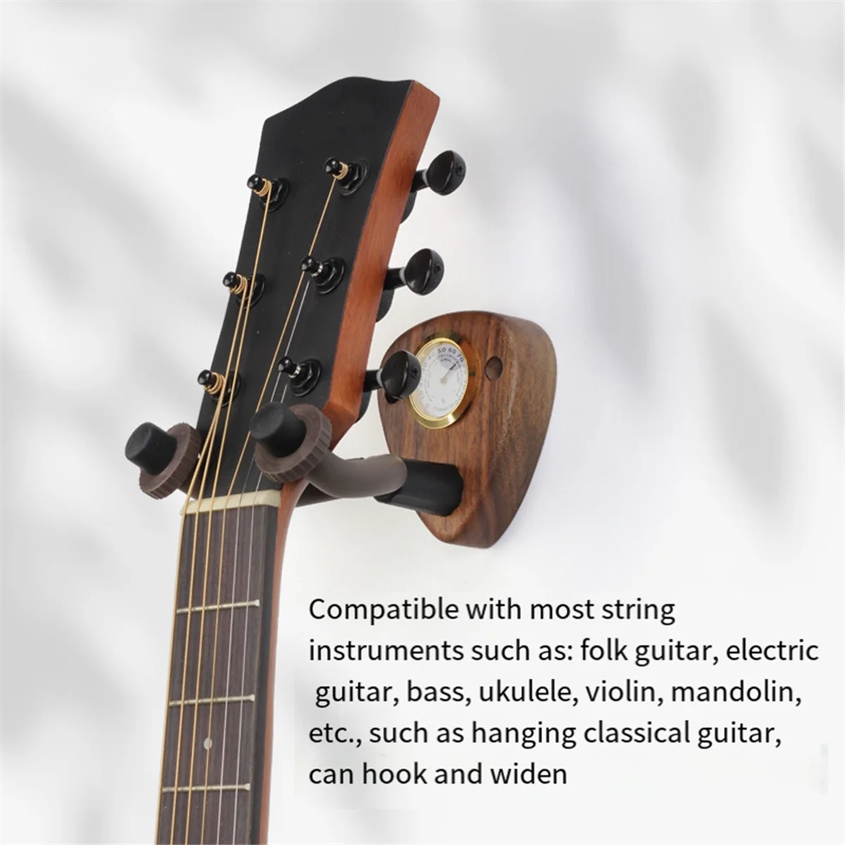 Wood Guitar Holder Hook Stand Wall Mount Guitar Hanger for Acoustic Electric Guitar / Banjo / Bass Light Wood Color