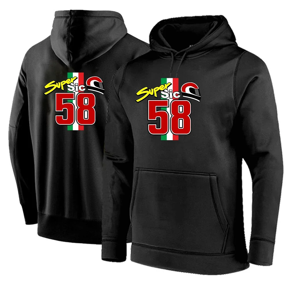 58 Super Sic Marco Simoncelli Men's Spring And Autumn Hot Sale Solid Color Pullover Hoodie Comfortable Hooded Tops