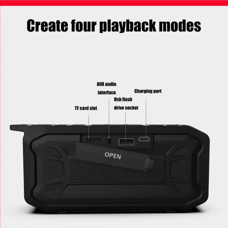 D46b Wireless Speaker IPX5 مقاوم للماء مقاوم للصدمات مقاوم للغبار 1200mAh الاقتران MIC