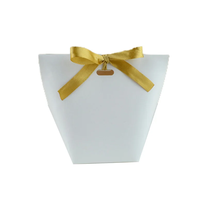 10/20Pcs Blank Kraft Papier Tasche Weiß Schwarz Candy Tasche Hochzeit Gefälligkeiten Geschenk Box Paket Geburtstag Party Dekoration taschen Mit Band – Detail 3