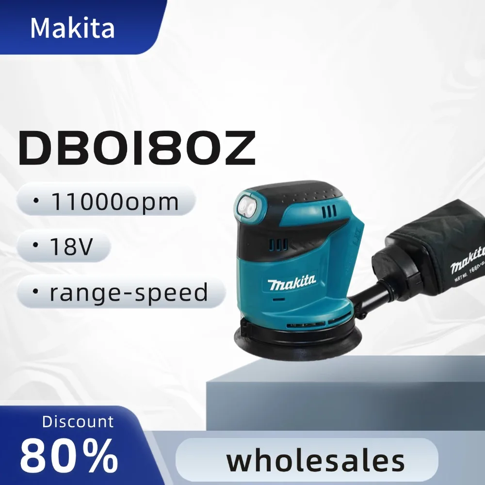 Makita DBO180Z Lithium Ion 18V Cordless Rechargeable Disc Random Orbital Sander Woodworking Sanding Putty Polishing Bare Tool