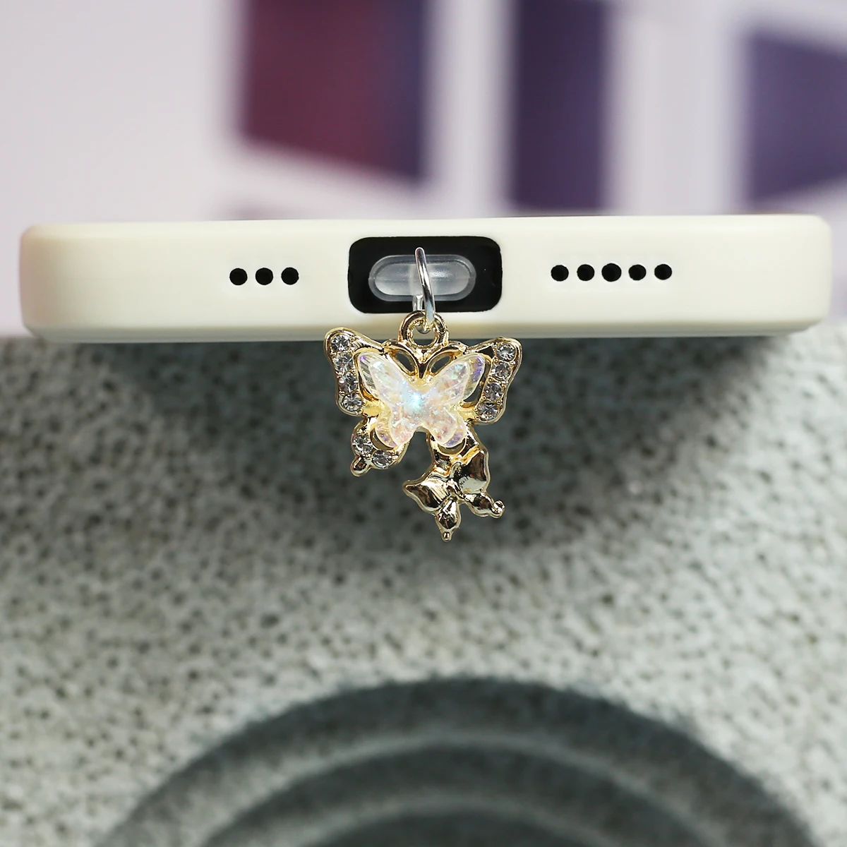 Mobile Phone Dust Plug Mother And Child Butterfly Beautiful Phone Dust Plug Accessories Pendant Decoration For IPhone Type-C