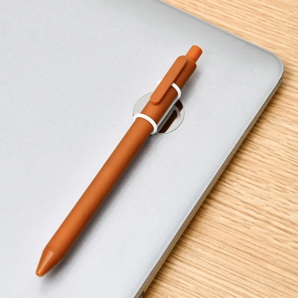 4pcs/set Easy To Store Magnetic Pen Pencil Holder Vintage Colorful Elastic Band Pen Holder Light Weight Portable