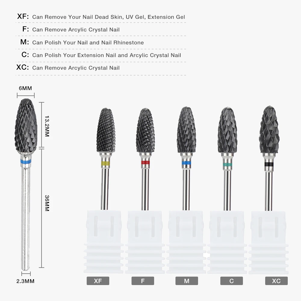 Nowy różowy ceramiczne wiertło do paznokci 5 w 1 dla wiertarka elektryczna 3/32 "frez trzpieniowy szybkie usuwanie akrylu lub twardego żelu