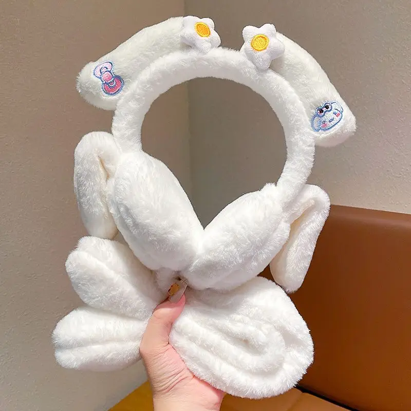 

Kawaii Kuromi My Melody Cinnamoroll Sanrio студенческие милые мультяшные плюшевые удобные теплые уши студенческие уличные наушники для детей