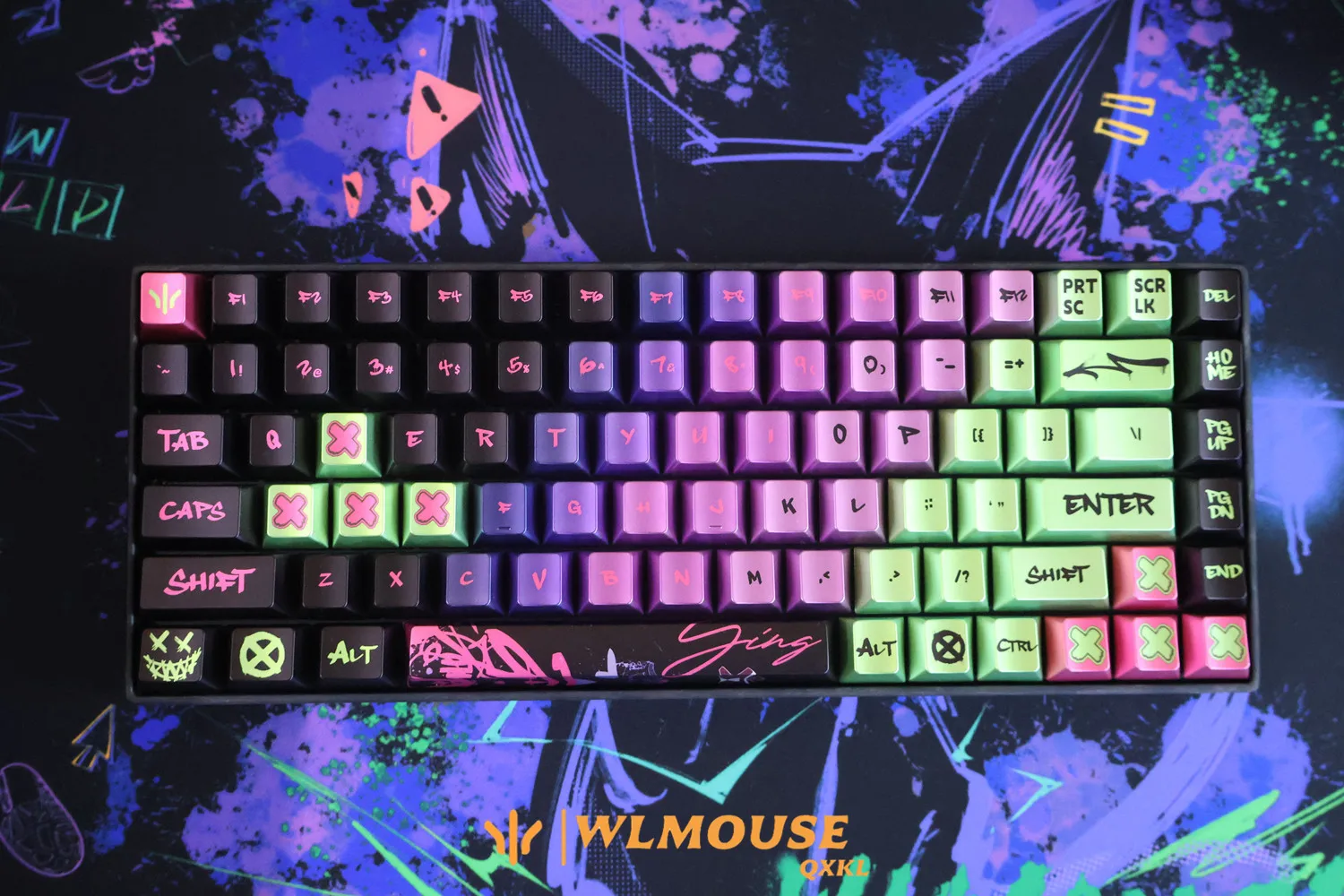 WLMOUSE YING75 HE Cyber Graffiti Forged Carbon Fiber Keyboard