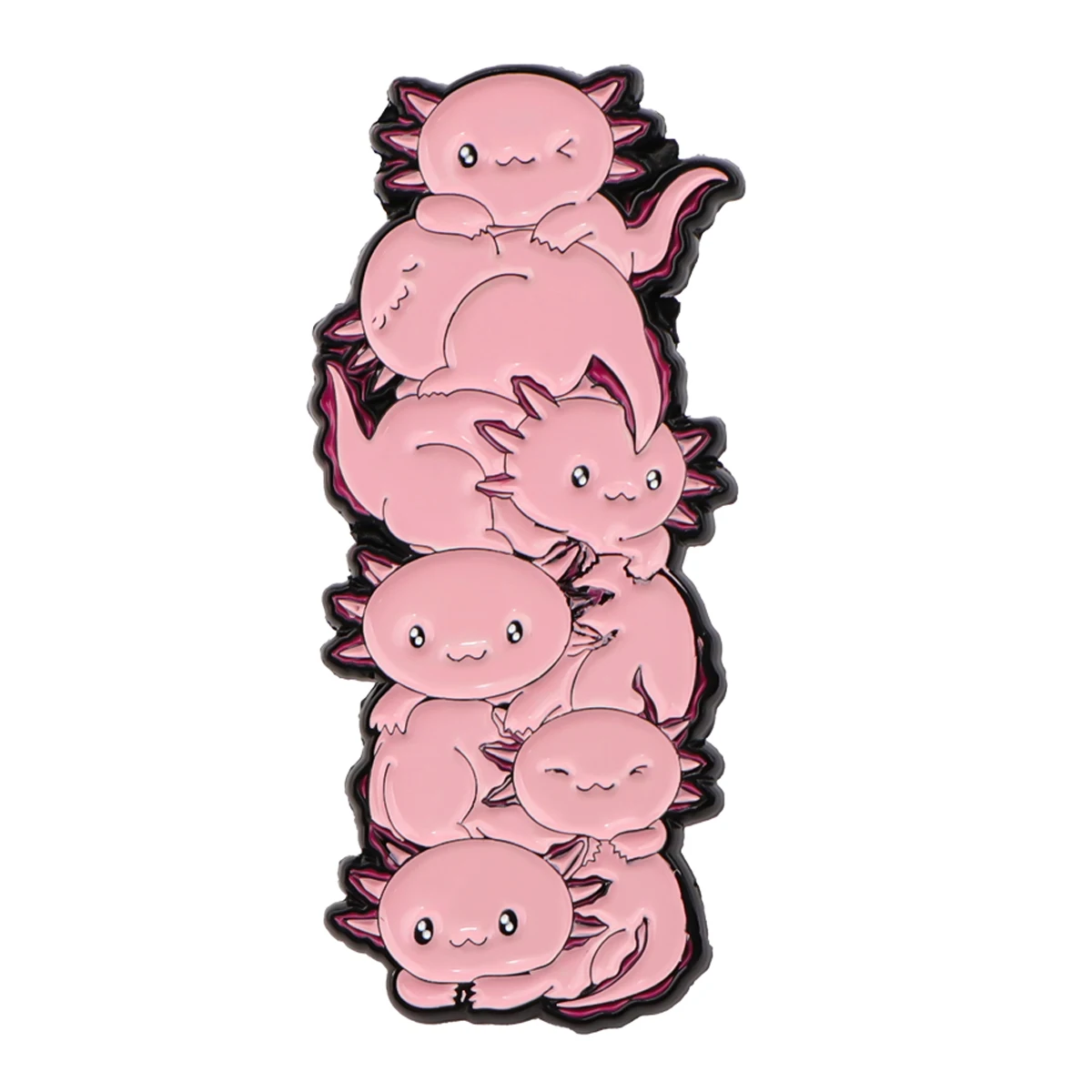 Pink Axolotl Enamel Pin Cartoon Fish Lapel Pins for Backpacks Brooch Pines Clothes Badge Cosplay Accessories Friends Gifts Toys