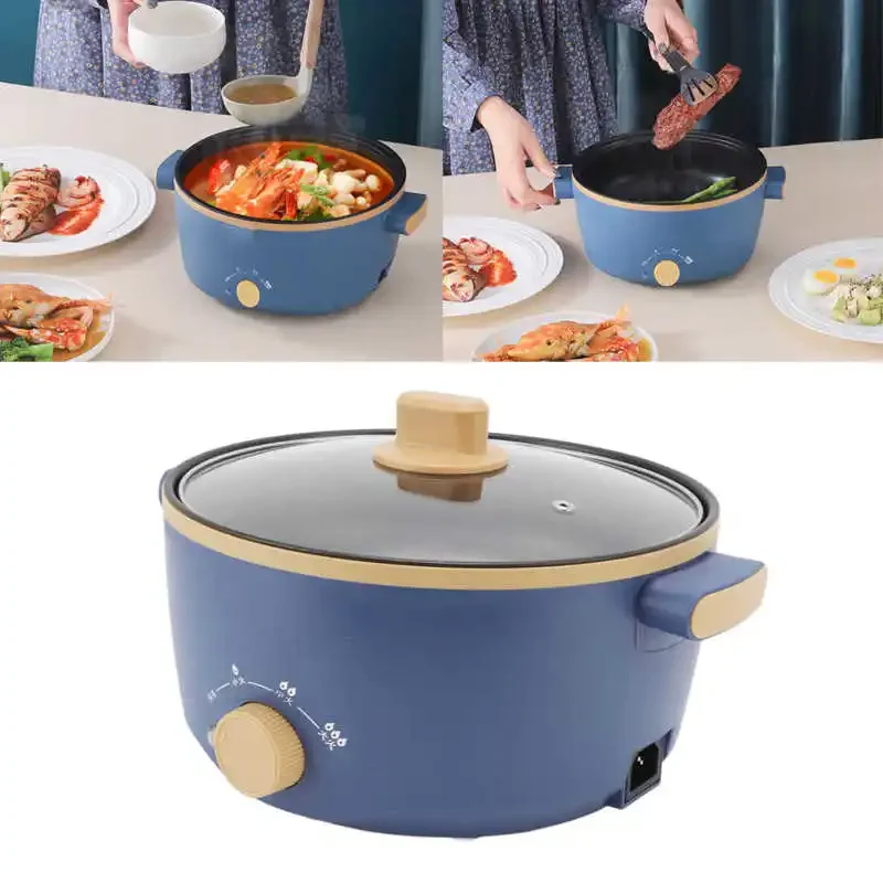 

800W Electric Cooker 2.5L 3 Speed Control Single Layer Electric Pot Multifunctional Cooker Home Kitchen Cookware Usb cable