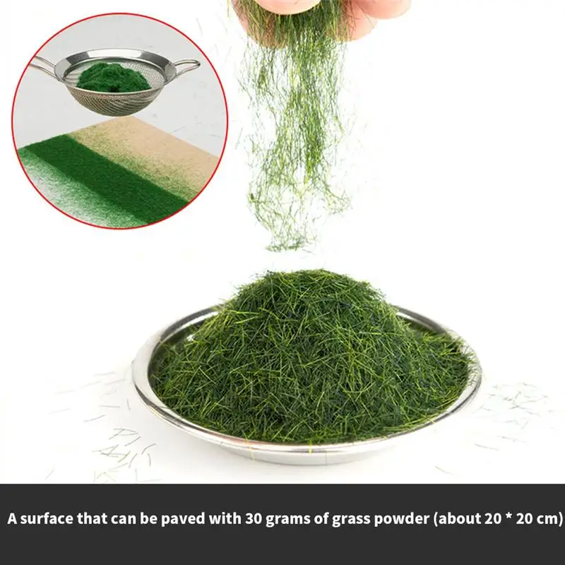 30g/Bag Miniature Scene Model Materia 3MM Turf Flock Lawn Nylon Grass Powder Base & Scenery Flock Modeling Accessories