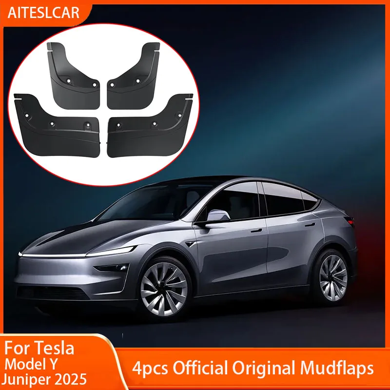 For 2025 2026 Tesla Model Y Juniper Launch Mud Flaps All Weather Mud Guards No Drilling Required PP+TPE Mudflaps Accessories
