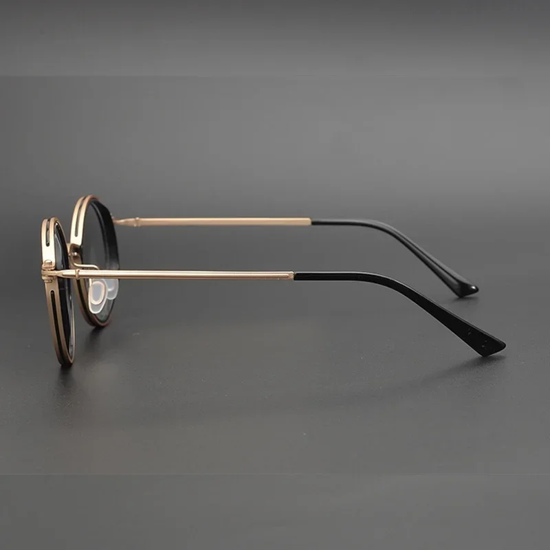 اليابانية يدوية الصنع الرجعية النظارات المستديرة النظارات البصرية إطار الرجال التيتانيوم وصفة طبية النساء نظارات قصر النظر الرجعية