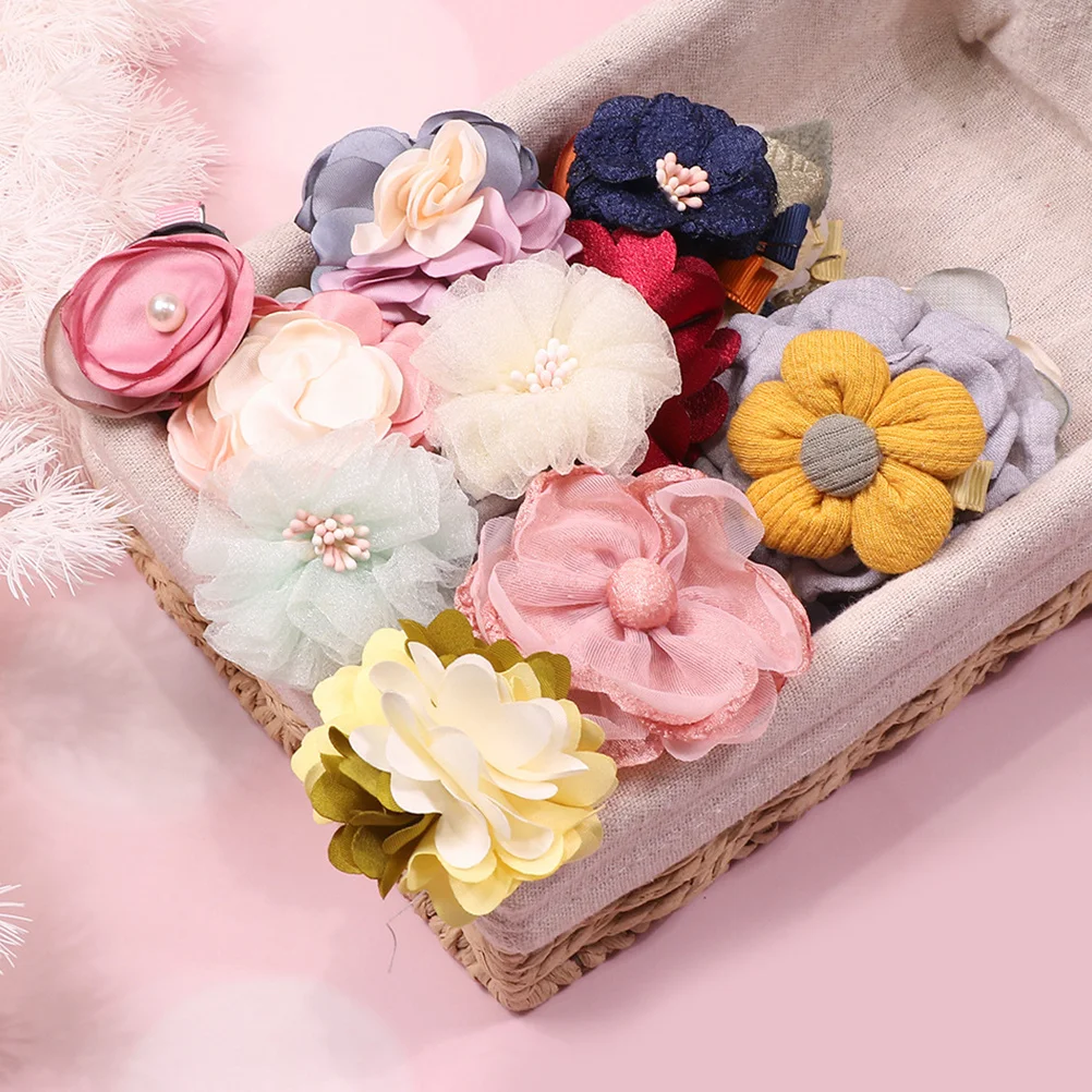 

15 шт. разноцветные заколки для волос с цветами, милые заколки с цветочным принтом, аксессуары для дня рождения, зажимы с цветами