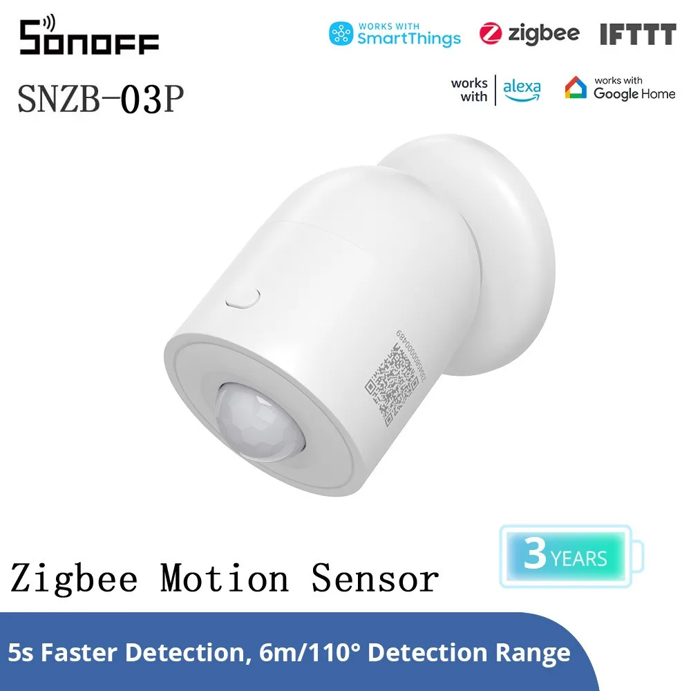 SONOFF SNZB-03P Zigbee Motion Sensor Smart Movement Detector Light Detection Home Security Local Smart Scene Linkage via eWeLink