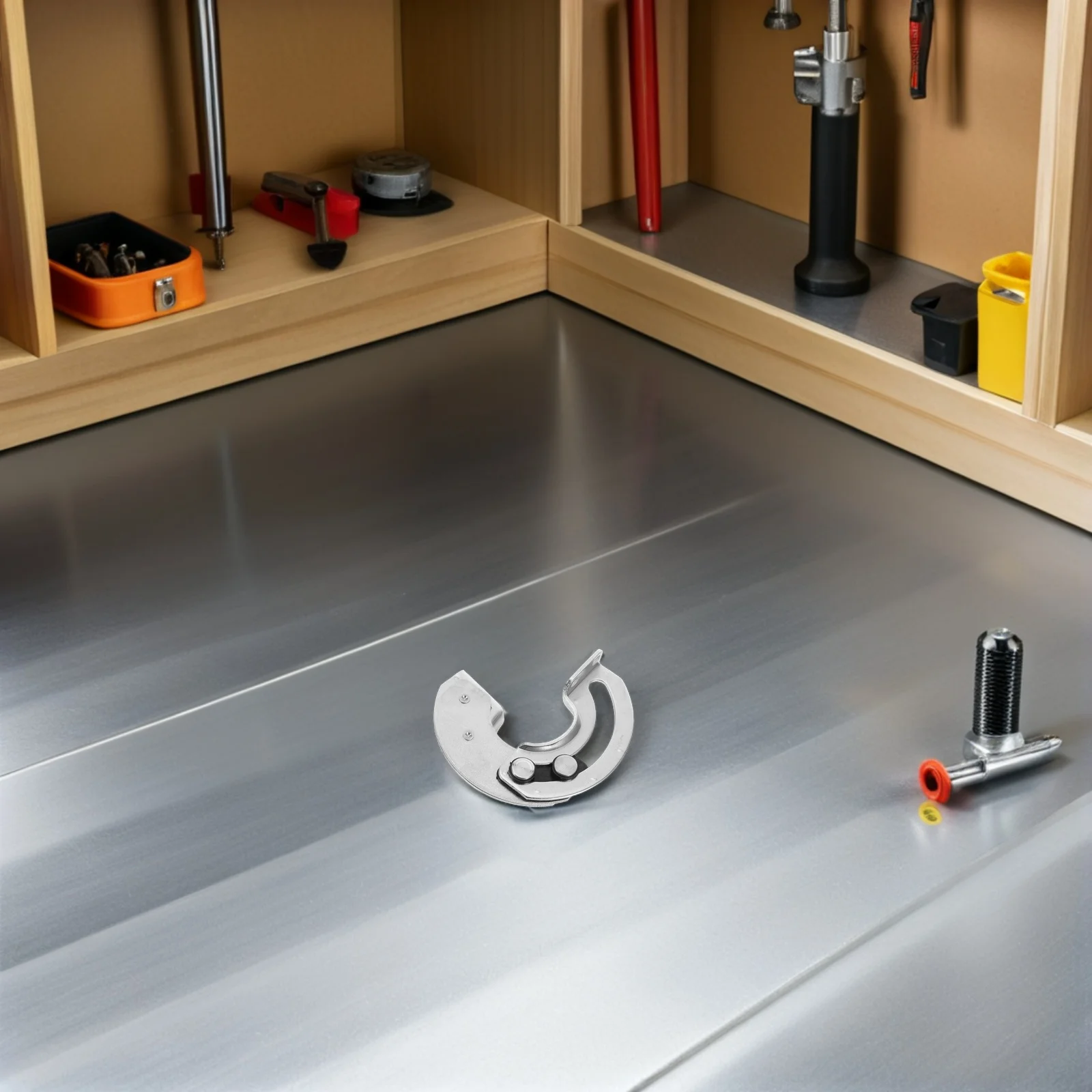 

Heavy Duty Stainless Steel Concealed Hinges Hidden Cabinet Door Hardware Industrial Style Semicircular Design 90 Degree Sliding