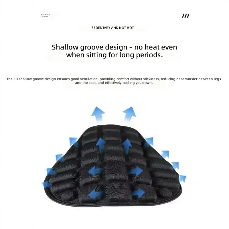 for Motorcycle Shock Absorbing Seat Cushion  Heat Dissipation Breathable Rider Travel Thickened Pedal Soft Elastic Anti