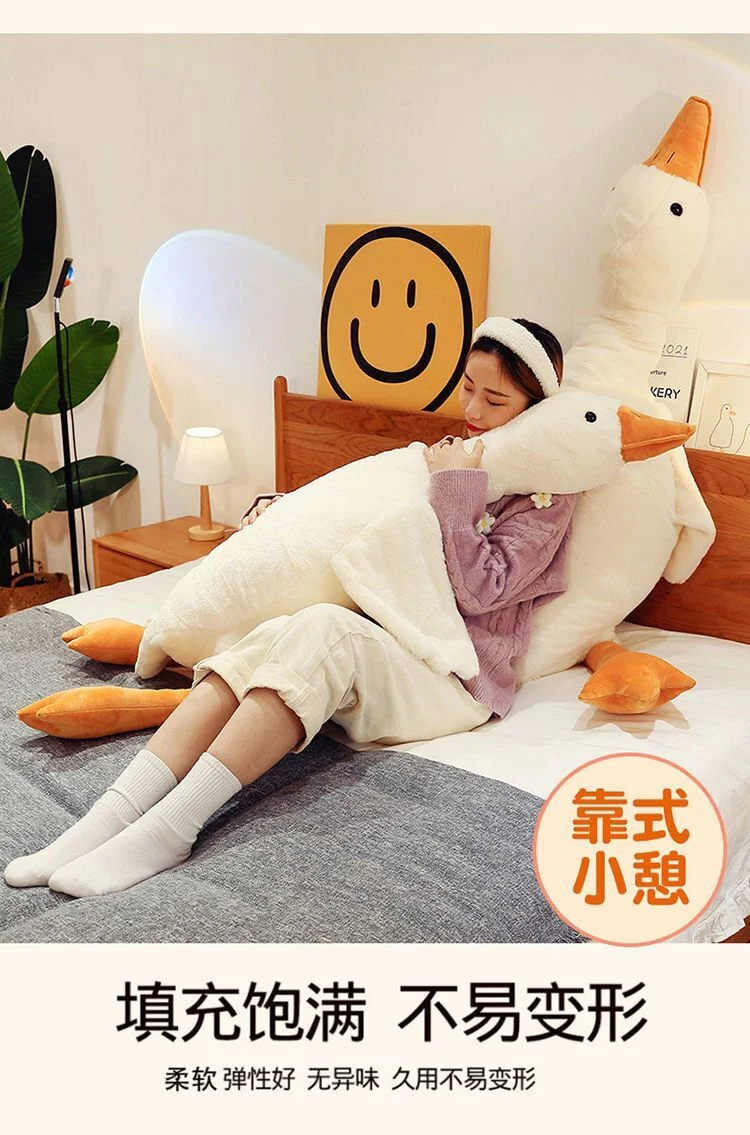 50-190 cm Kawaii Große Gans Stofftier Ente Rosa Riesige Gans Plüschtiere Schlafkissen Große Weiche Puppe Geschenke für Kinder – Detail 6