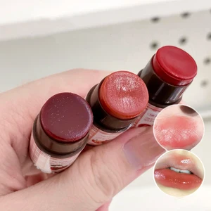 3 PCS mini trong suốt trong suốt son môi son môi balsam hồng dâu tây chăm sóc lớp trang điểm trang điểm trang điểm 8 Kem dâu tây bán hàng chính - 5