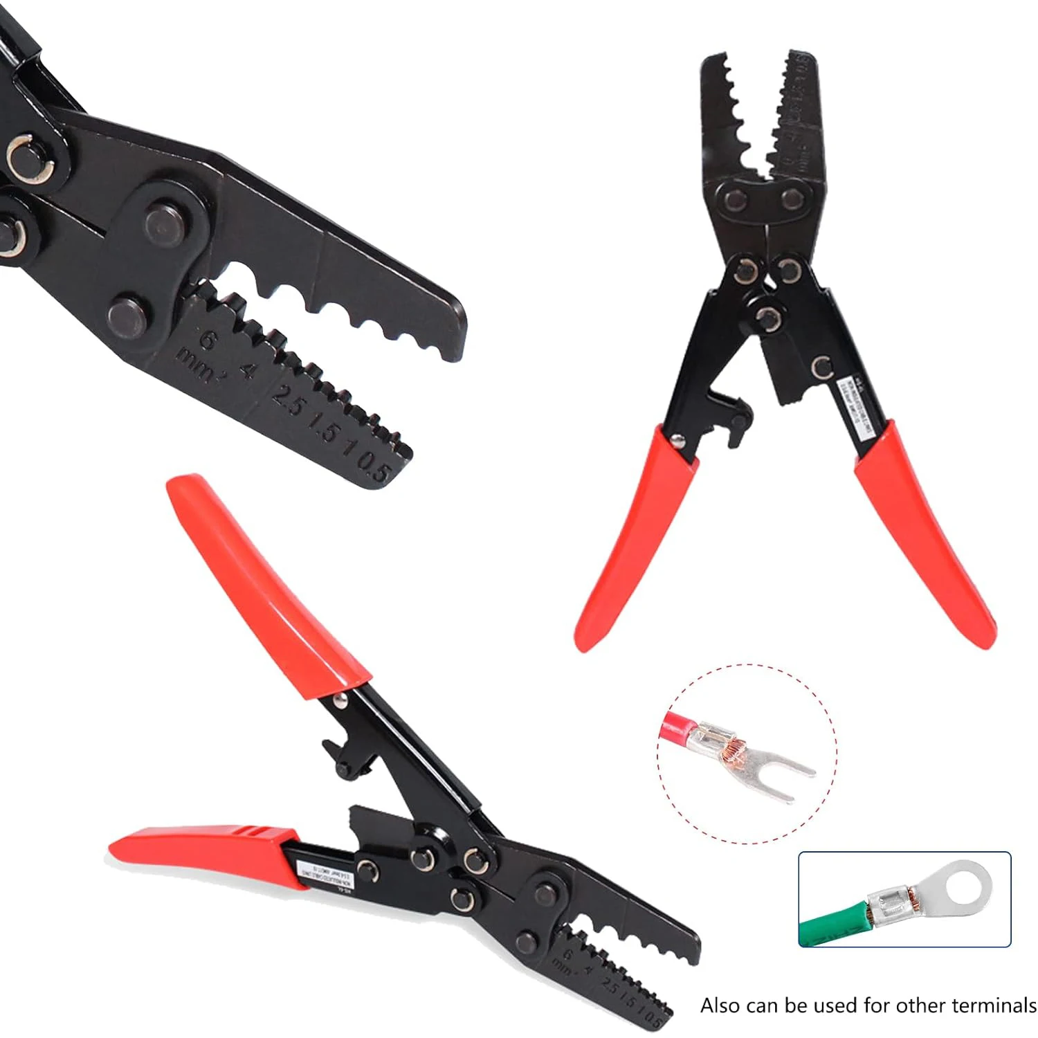 Imagem -04 - Terminal de Crimpagem Alicate Não Isolados Ratchet Wire Crimper Tool Ferramenta de Crimpagem para Terminais 1017 Awg 0.56.0 mm ² Hs-6l