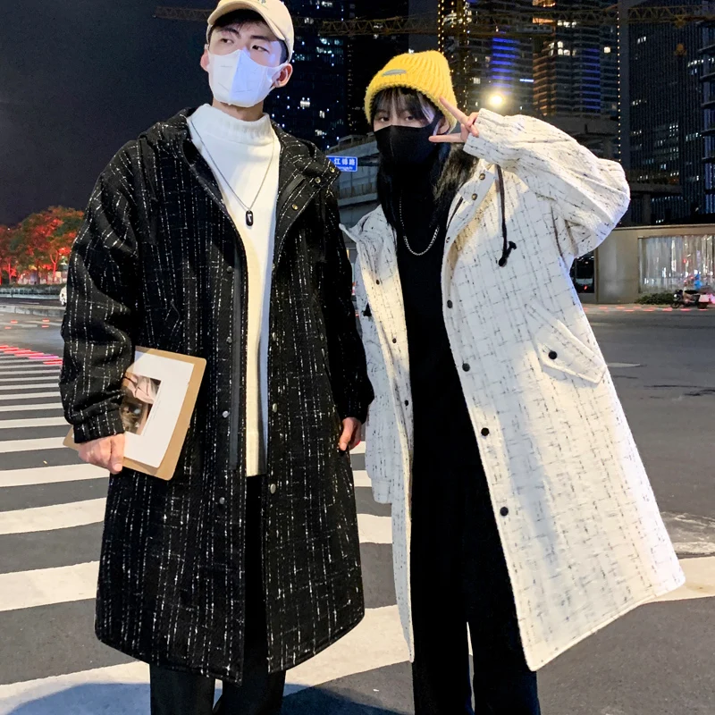 

Men's Woolen Coat Casual Faion Ci Sle Long Sve Double Breasted Lapel Collar Coat with Patch ket Warm Cold Proof