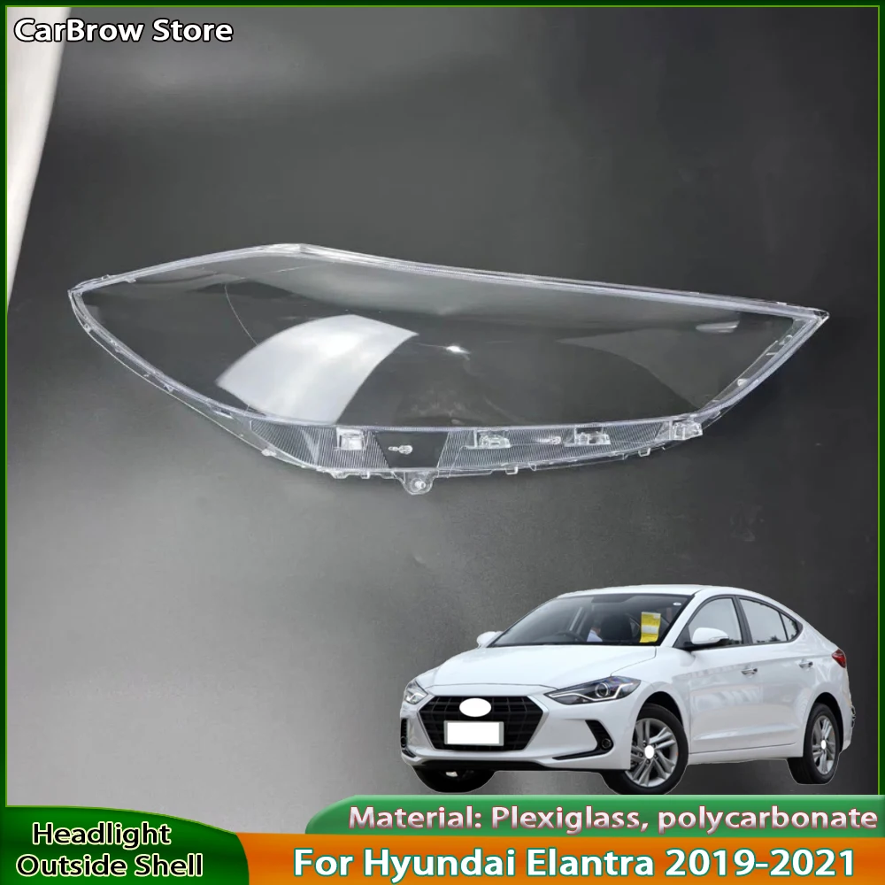 

Headlamp Transparent Cover For Hyundai Elantra 2019-2021 Car Accessories Lampshade Headlight Shell Lens Plexiglass