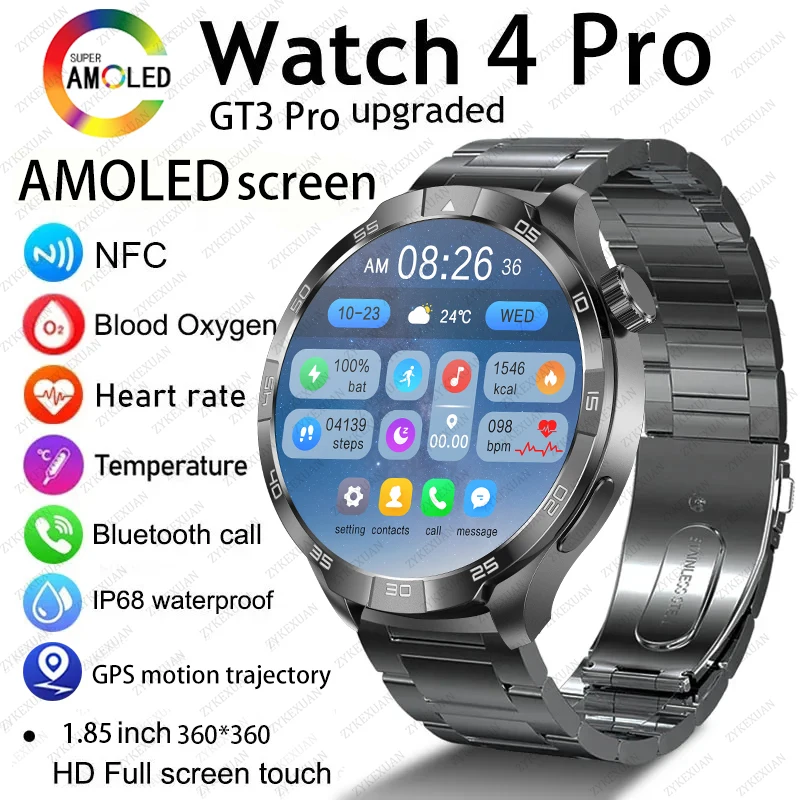 

For Huawei Xiaomi NFC Smart Watch Men GPS Tracking AMOLED HD Screen Bluetooth Call IP68 Waterproof Sports Original Smart Watch ﻿