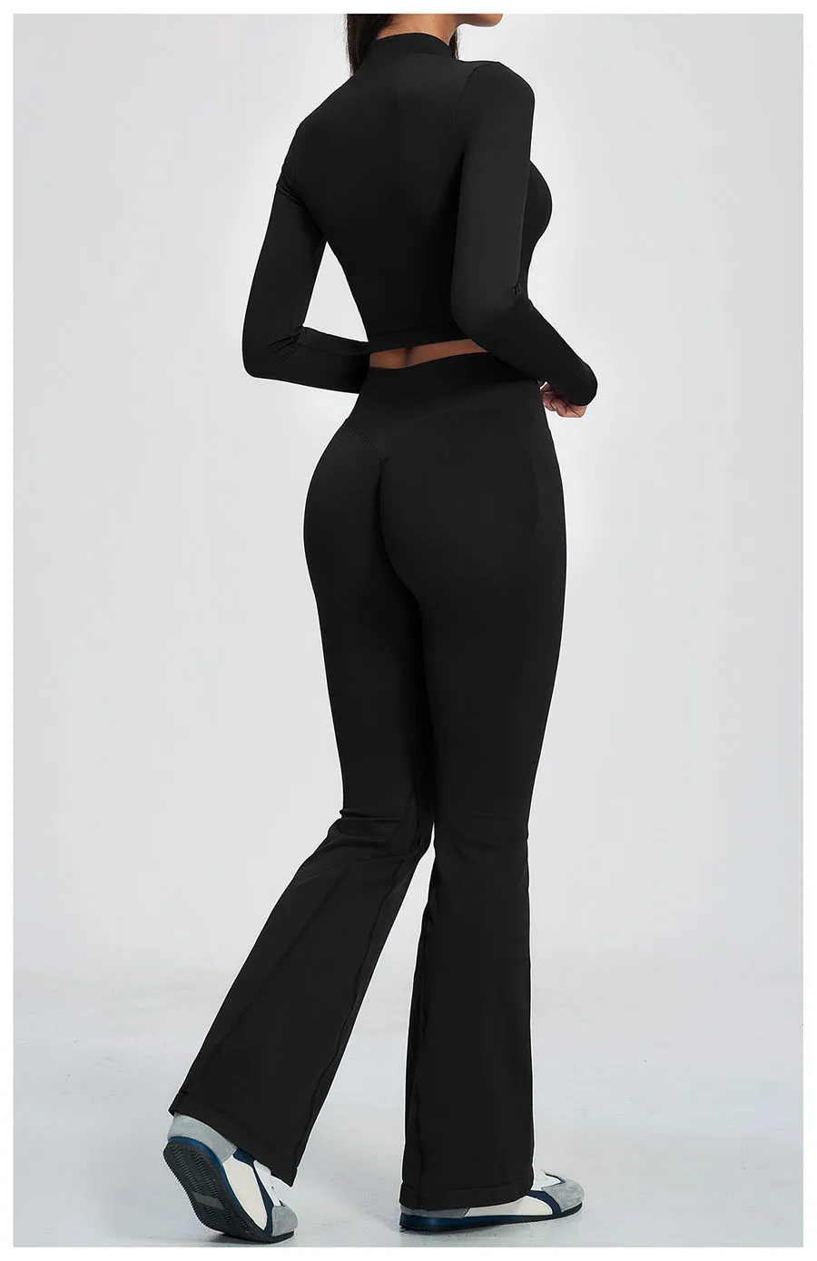 Neues 2-teiliges Yoga-Set, nahtloses Sportoutfit, Damen-Trainingsanzug, Lauf- und Workout-Kleidung, langärmelig, mit Reißverschluss, Sportbekleidung – Detail 31