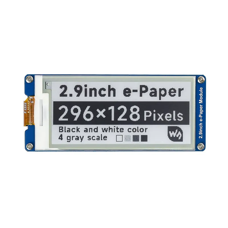 Waveshare 2.9inch E-Paper Display for Raspberry Pi 4B, SPI Interface, Partial Refresh Supported