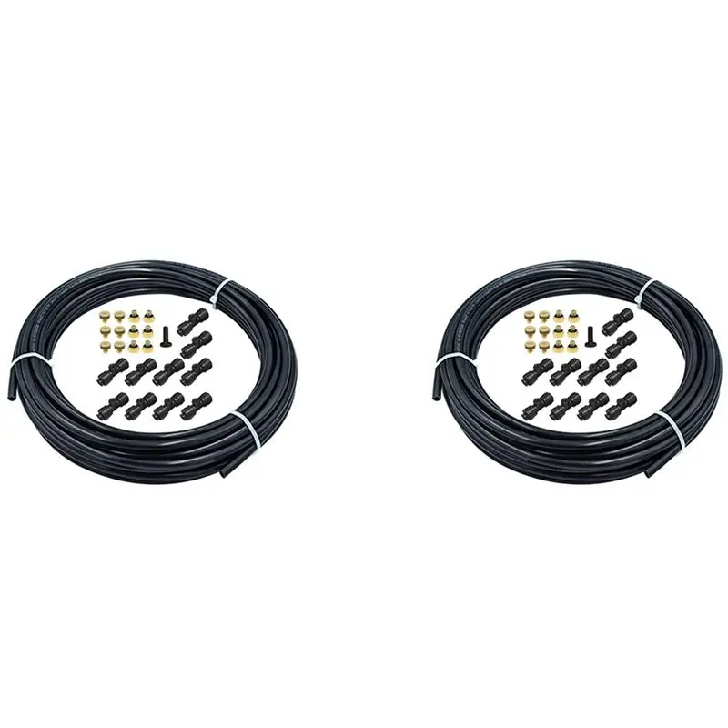 ABJN-2 Set 1/4 Inch Slip-Lock Misting Nozzles Kit Fog Nozzles For Patio Misting System Cooling System Garden Water Mister