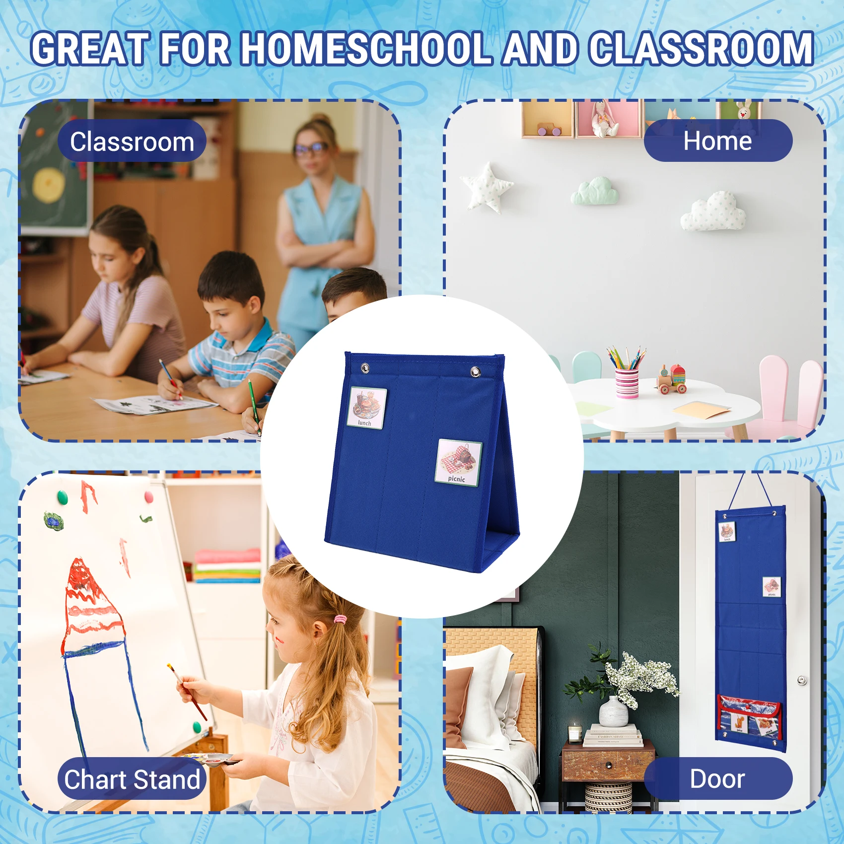 Visual Schedule For Kids Daily Routine Chart With 70 Cards Calendar Pocket Autism Learning Behavioral Tool